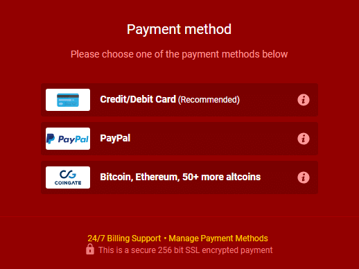LiveJasmin payment methods including credit card, PayPal, and cryptocurrency